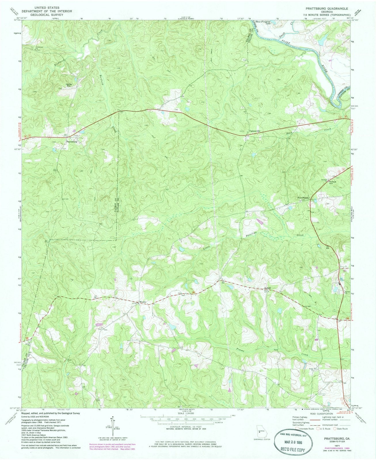 1971 Prattsburg, GA - Georgia - USGS Topographic Map