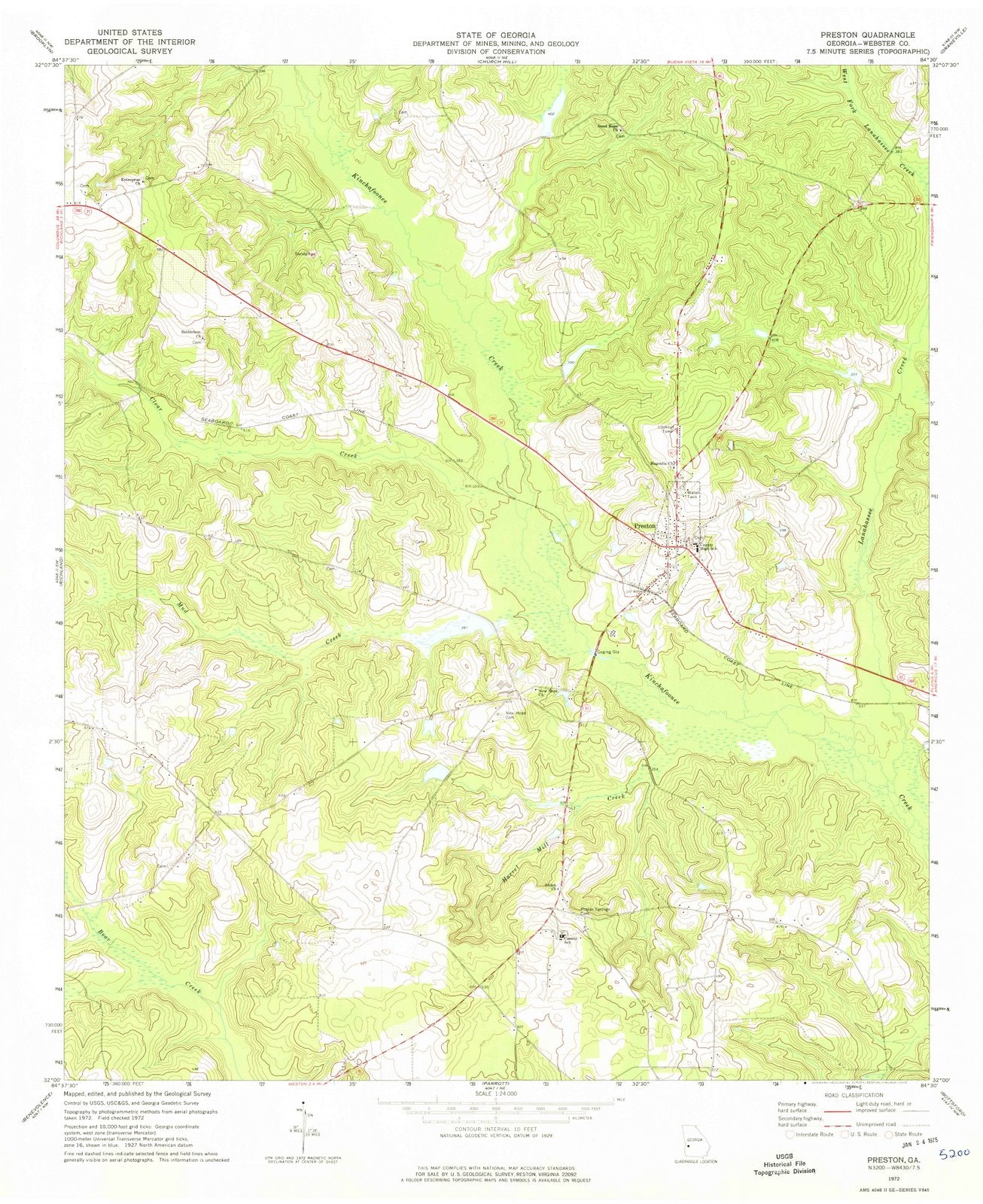 1972 Preston, GA - Georgia - USGS Topographic Map
