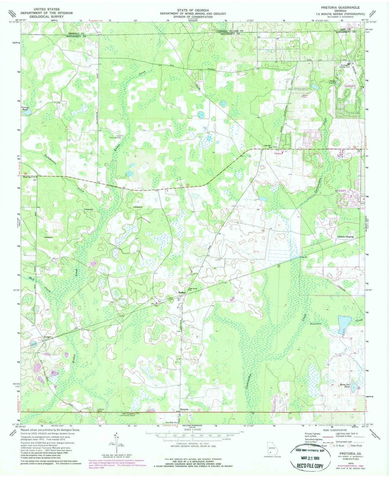 1973 Pretoria, GA - Georgia - USGS Topographic Map