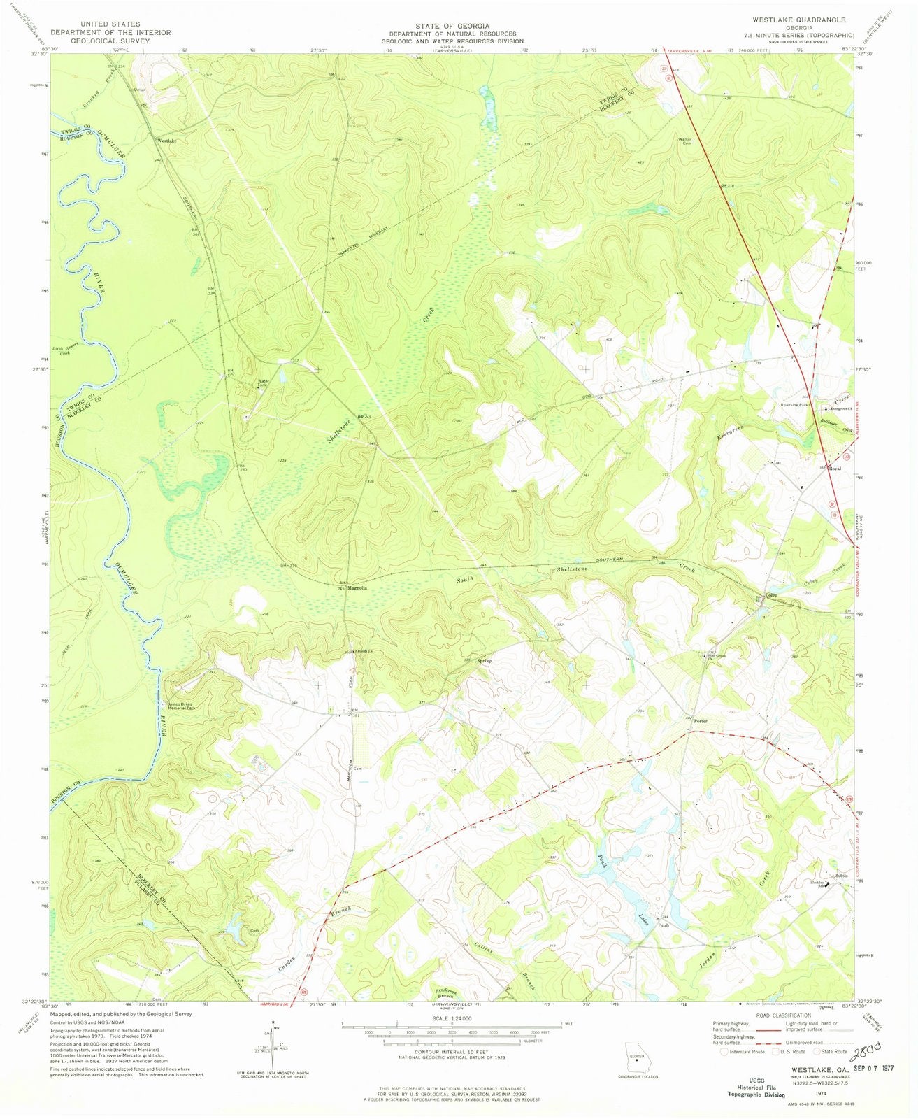 1974 Westlake, GA - Georgia - USGS Topographic Map