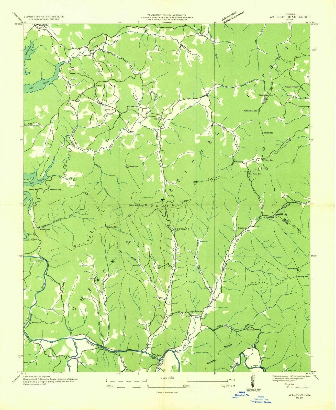 1935 Wilscot, GA - Georgia - USGS Topographic Map