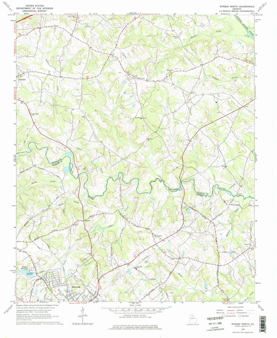 1964 Winder, GA - Georgia - USGS Topographic Map