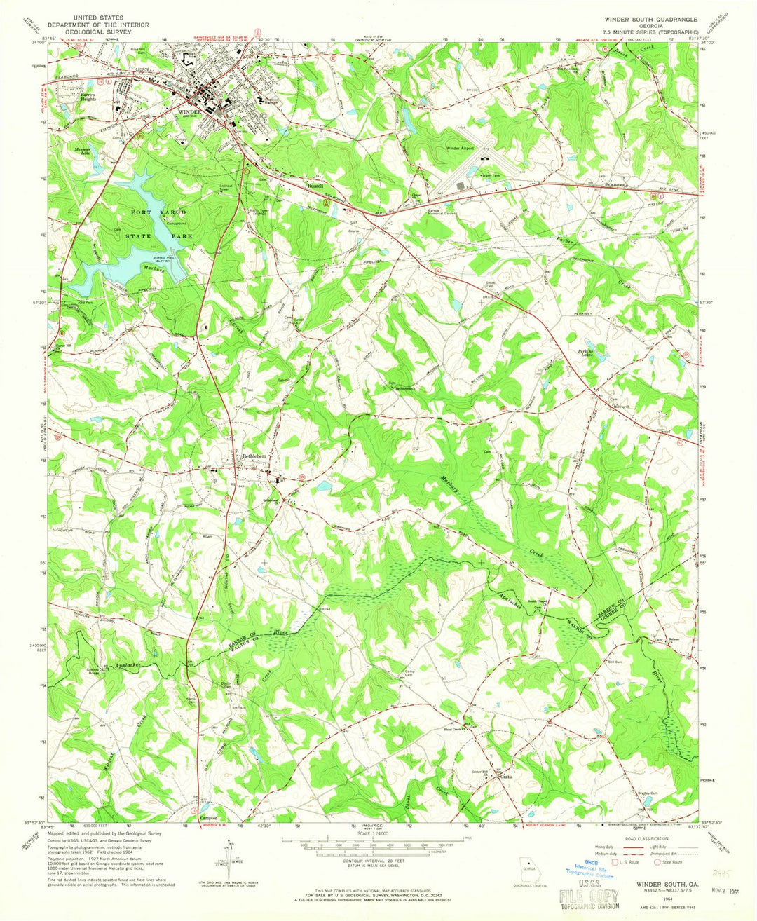 1964 Winder, GA - Georgia - USGS Topographic Map v2