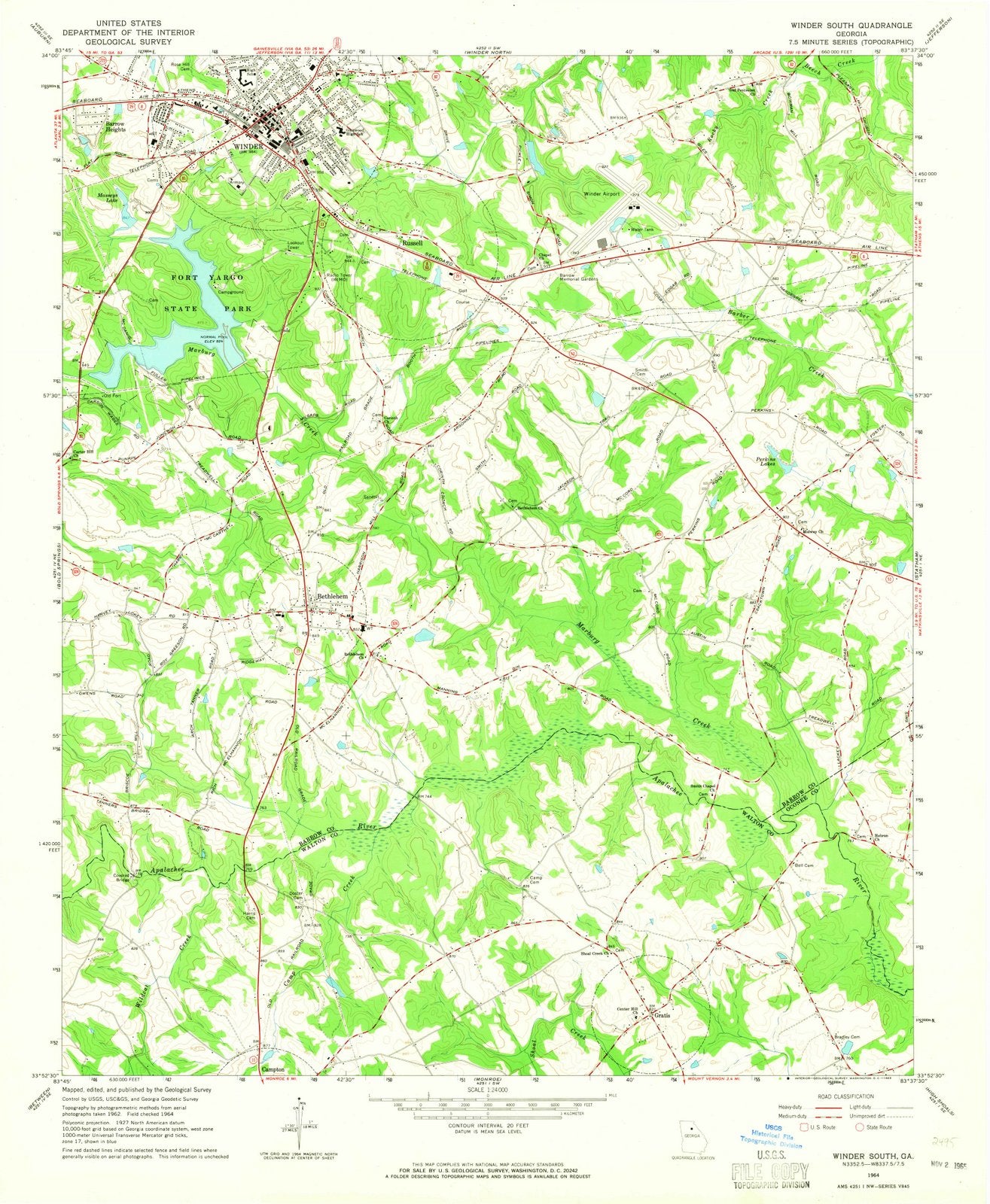 1964 Winder, GA - Georgia - USGS Topographic Map v2