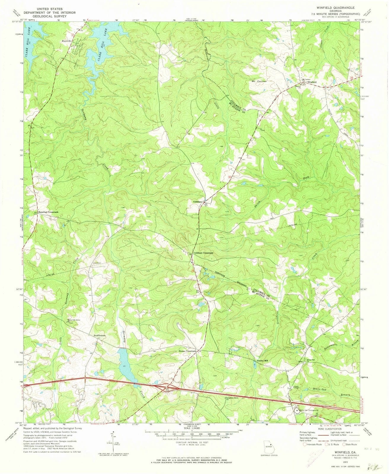 1972 Winfield, GA - Georgia - USGS Topographic Map
