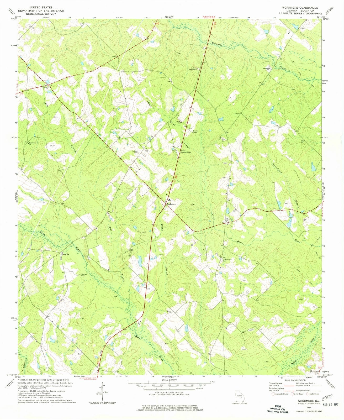 1972 Workmore, GA - Georgia - USGS Topographic Map