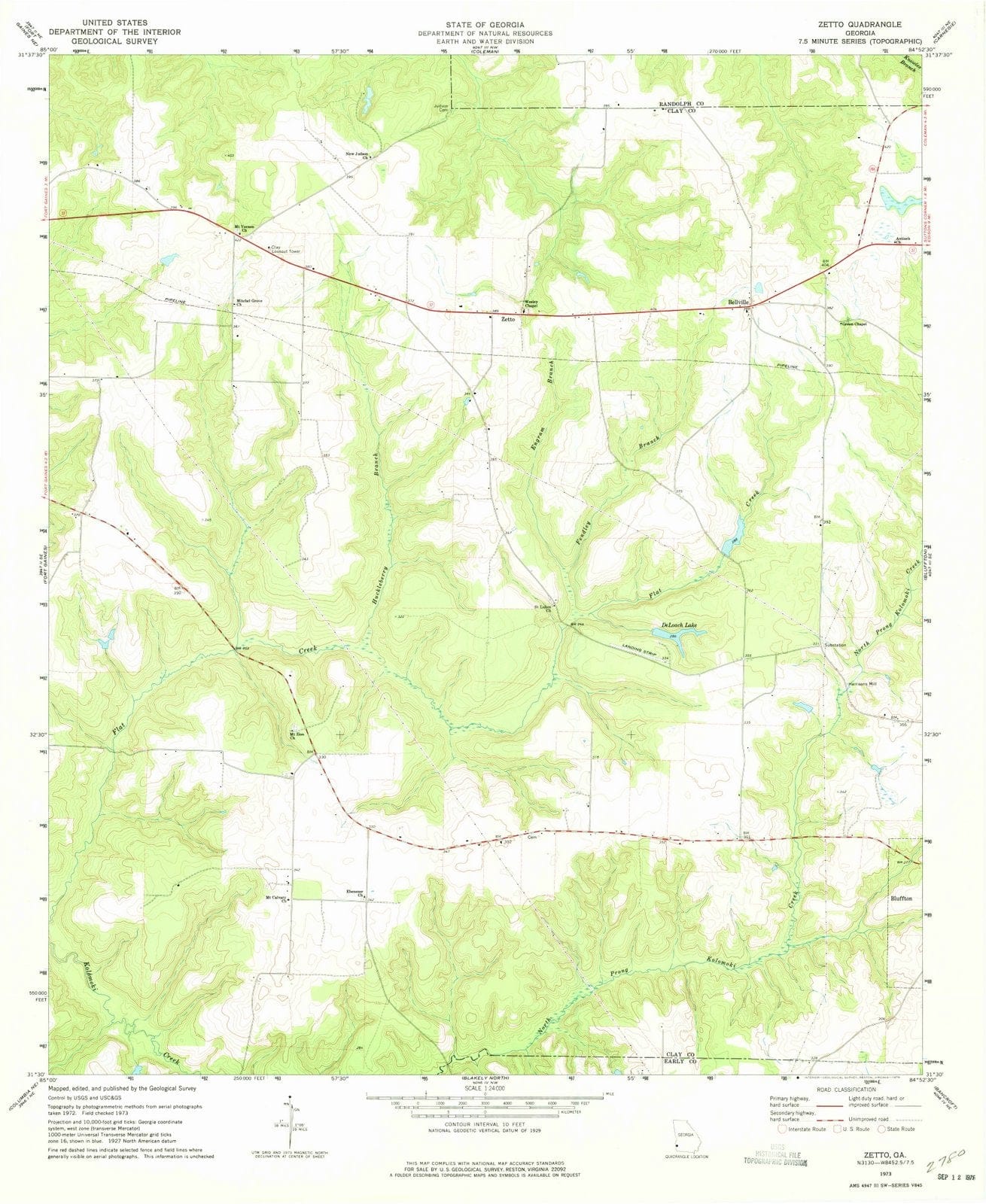 1973 Zetto, GA - Georgia - USGS Topographic Map