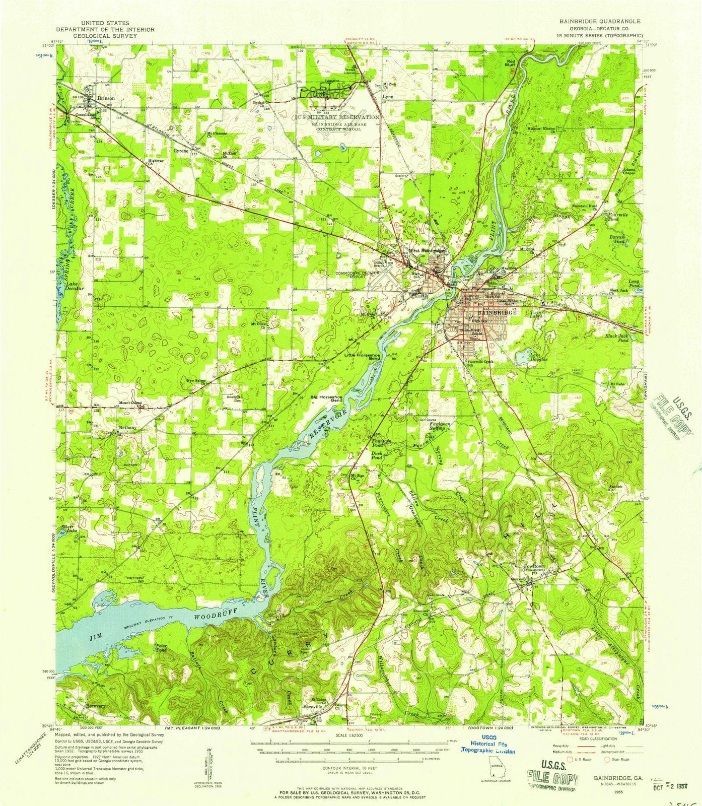 1955 Bainbridge, GA - Georgia - USGS Topographic Map