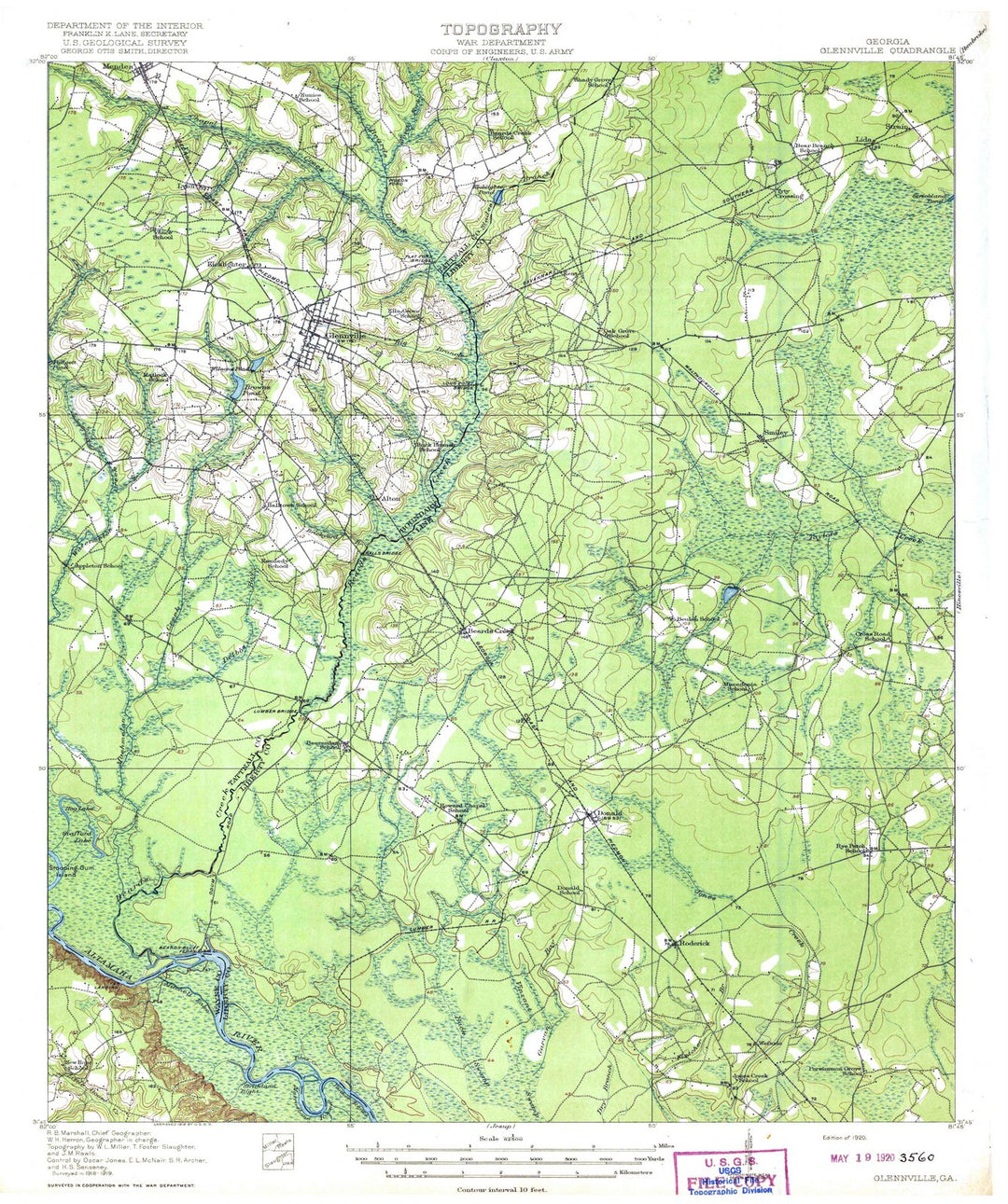 1920 Glennville, GA - Georgia - USGS Topographic Map