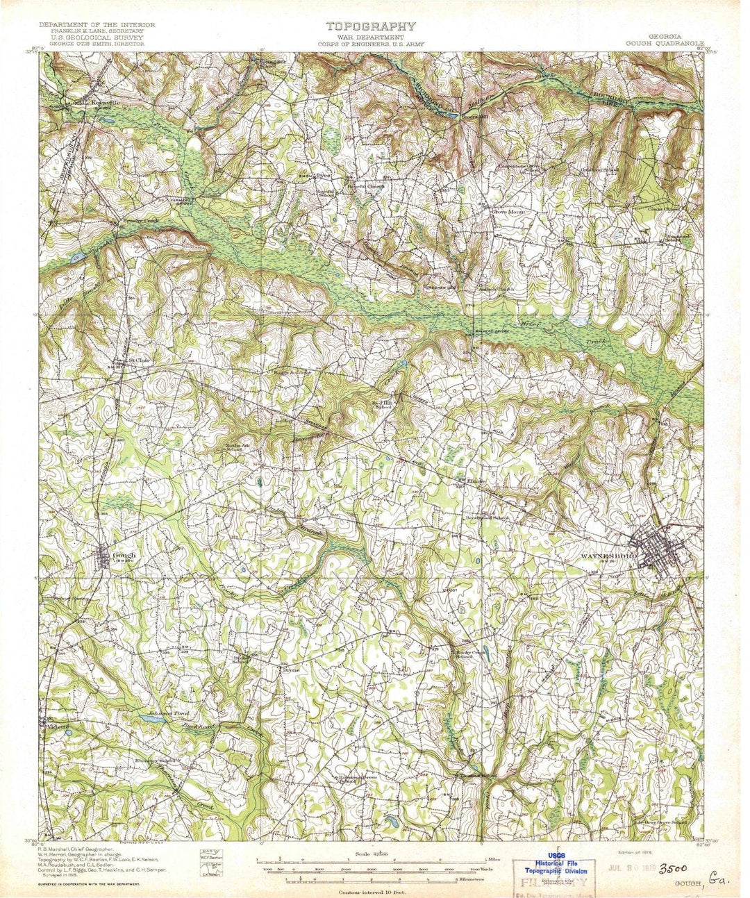 1919 Gough, GA - Georgia - USGS Topographic Map