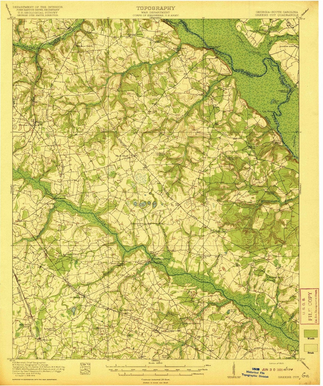 1920 Greens Cut, GA - Georgia - USGS Topographic Map