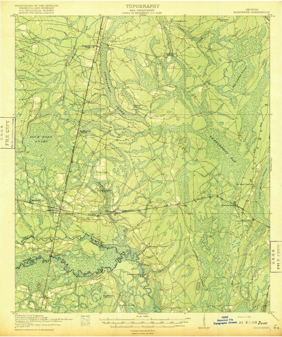 1918 Hortense, GA - Georgia - USGS Topographic Map