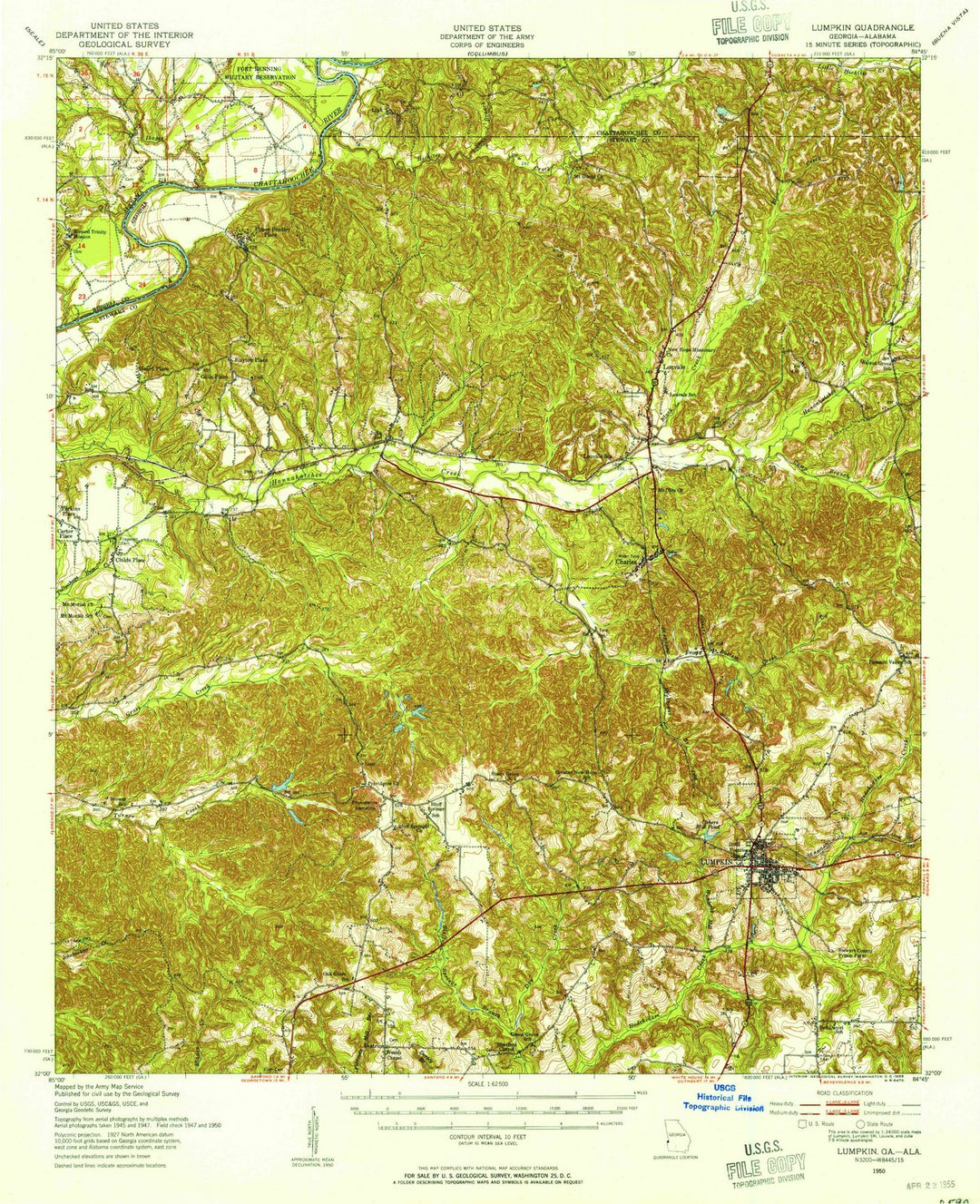 1950 Lumpkin, GA - Georgia - USGS Topographic Map