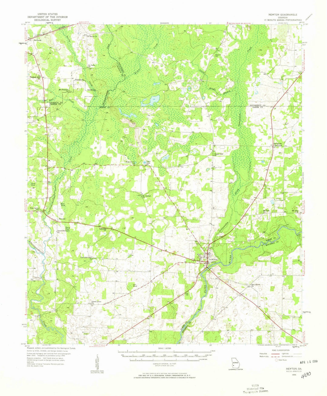 1956 Newton, GA - Georgia - USGS Topographic Map