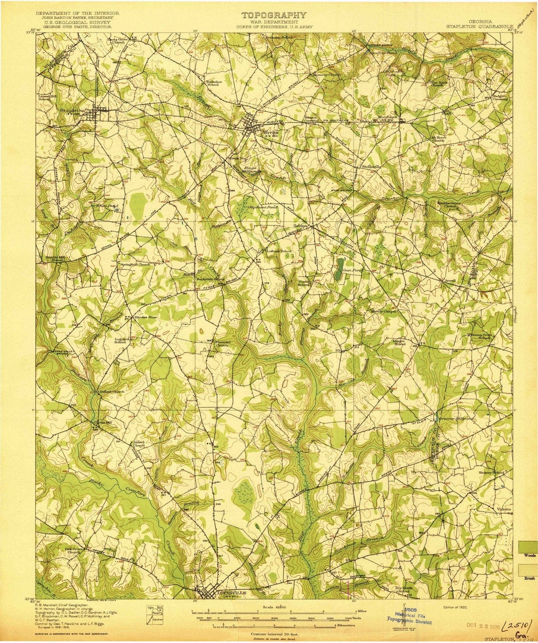 1920 Stapleton, GA - Georgia - USGS Topographic Map