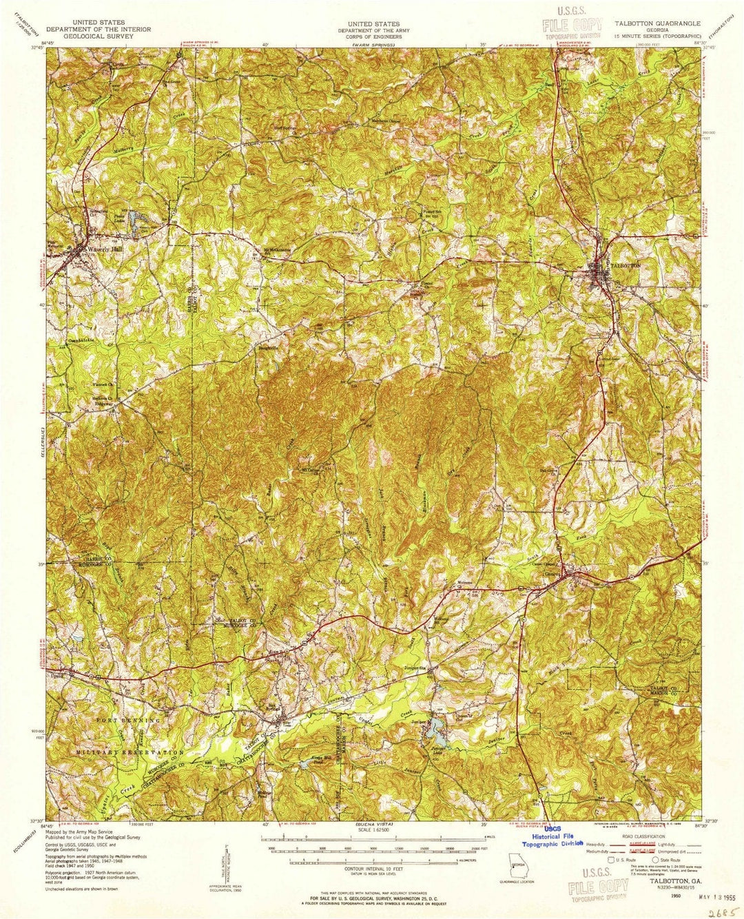 1950 Talbotton, GA - Georgia - USGS Topographic Map
