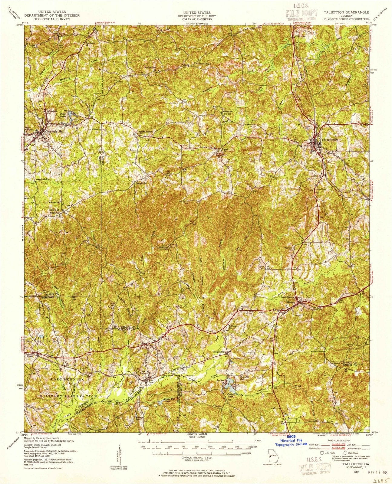 1950 Talbotton, GA - Georgia - USGS Topographic Map
