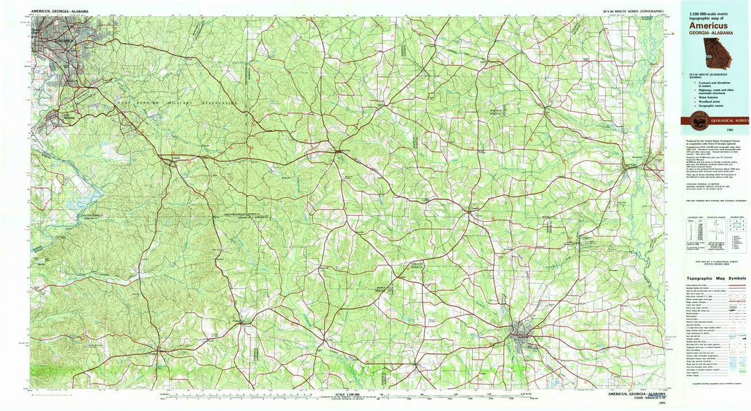 1981 Americus, GA - Georgia - USGS Topographic Map