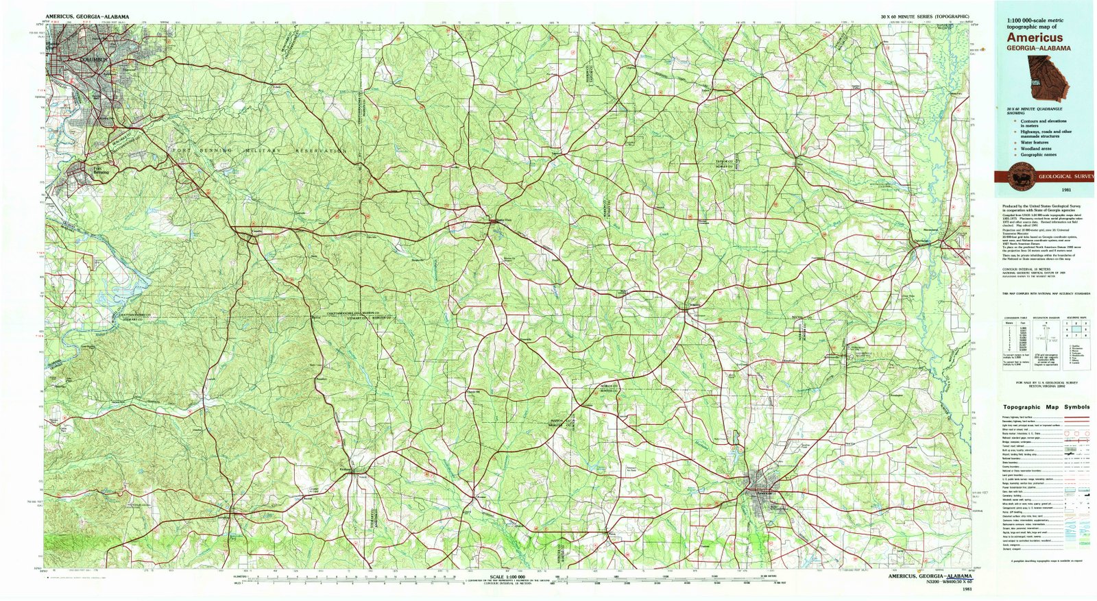 1981 Americus, GA - Georgia - USGS Topographic Map