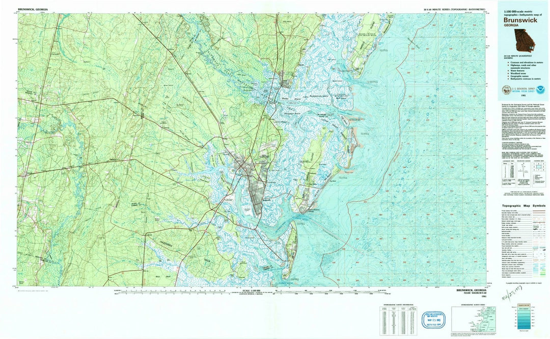 1981 Brunswick, GA - Georgia - USGS Topographic Map