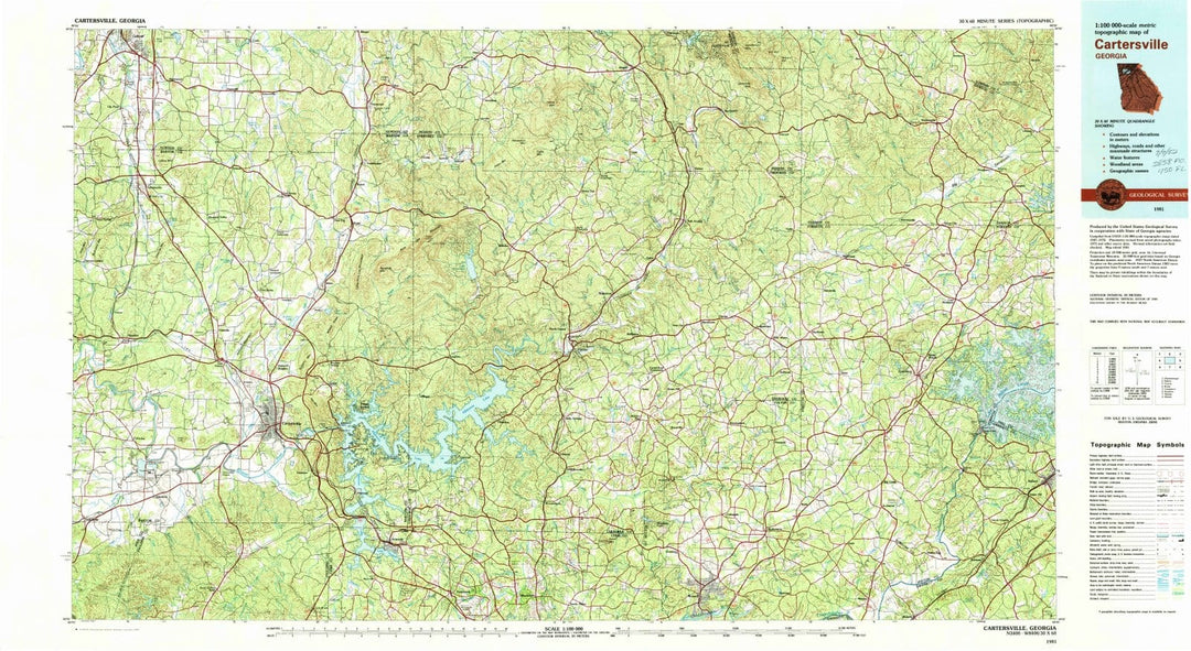 1981 Cartersville, GA - Georgia - USGS Topographic Map