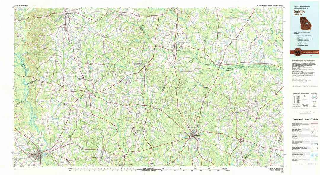 1981 Dublin, GA - Georgia - USGS Topographic Map