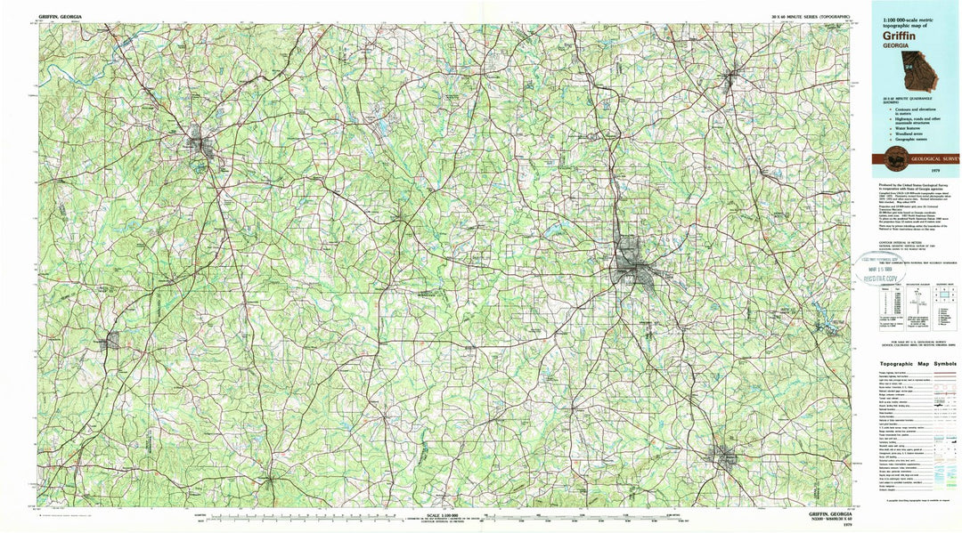 1979 Griffin, GA - Georgia - USGS Topographic Map