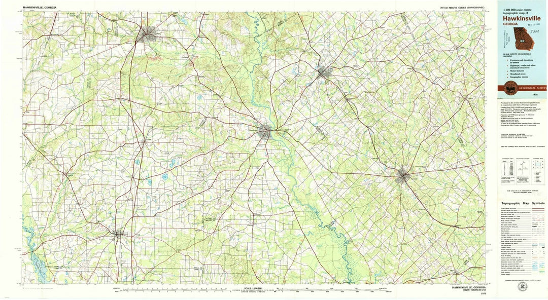 1978 Hawkinsville, GA - Georgia - USGS Topographic Map