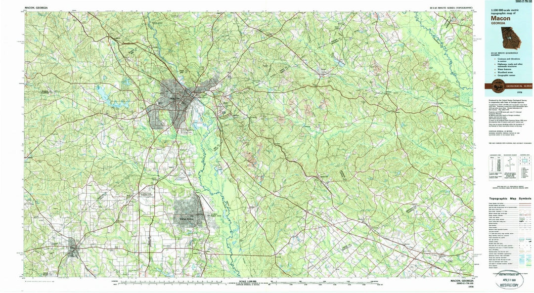 1978 Macon, GA - Georgia - USGS Topographic Map