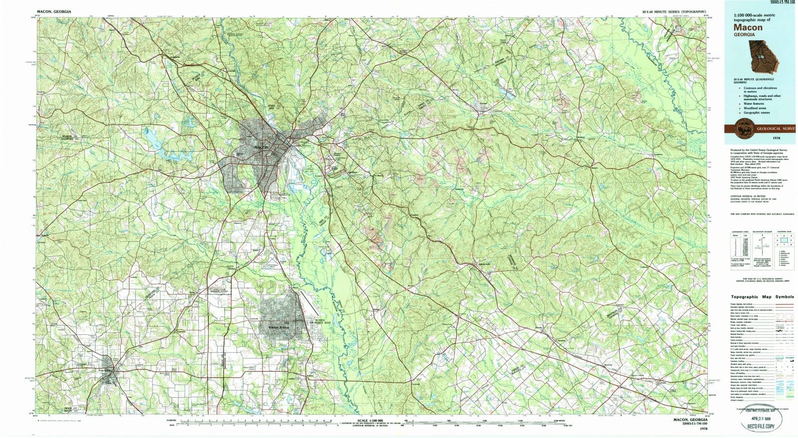 1978 Macon, GA - Georgia - USGS Topographic Map