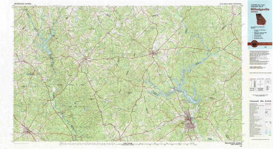 1981 Milledgeville, GA - Georgia - USGS Topographic Map