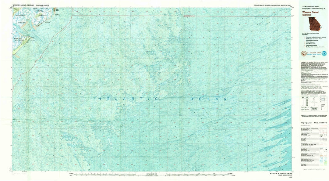 1980 Wassaw Sound, GA - Georgia - USGS Topographic Map