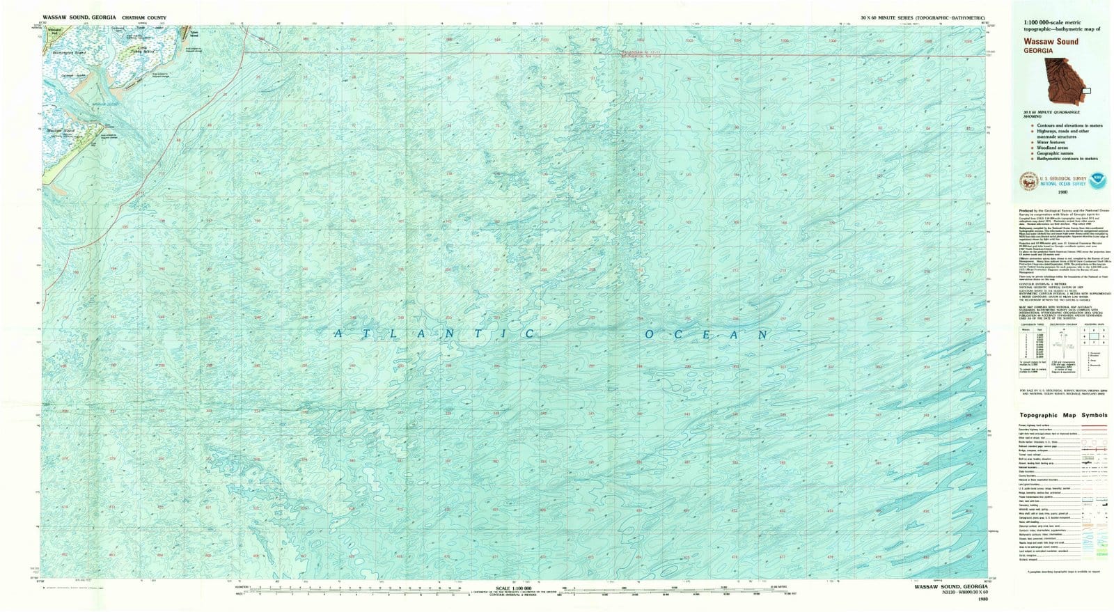 1980 Wassaw Sound, GA - Georgia - USGS Topographic Map