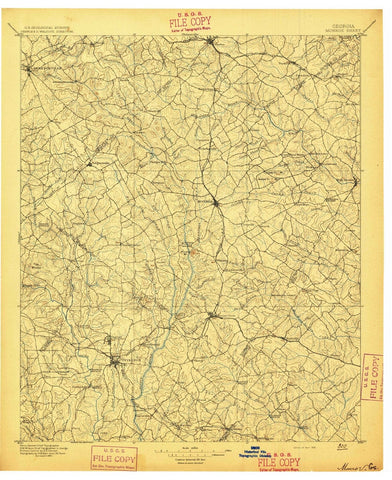 1896 Monroe, GA - Georgia - USGS Topographic Map
