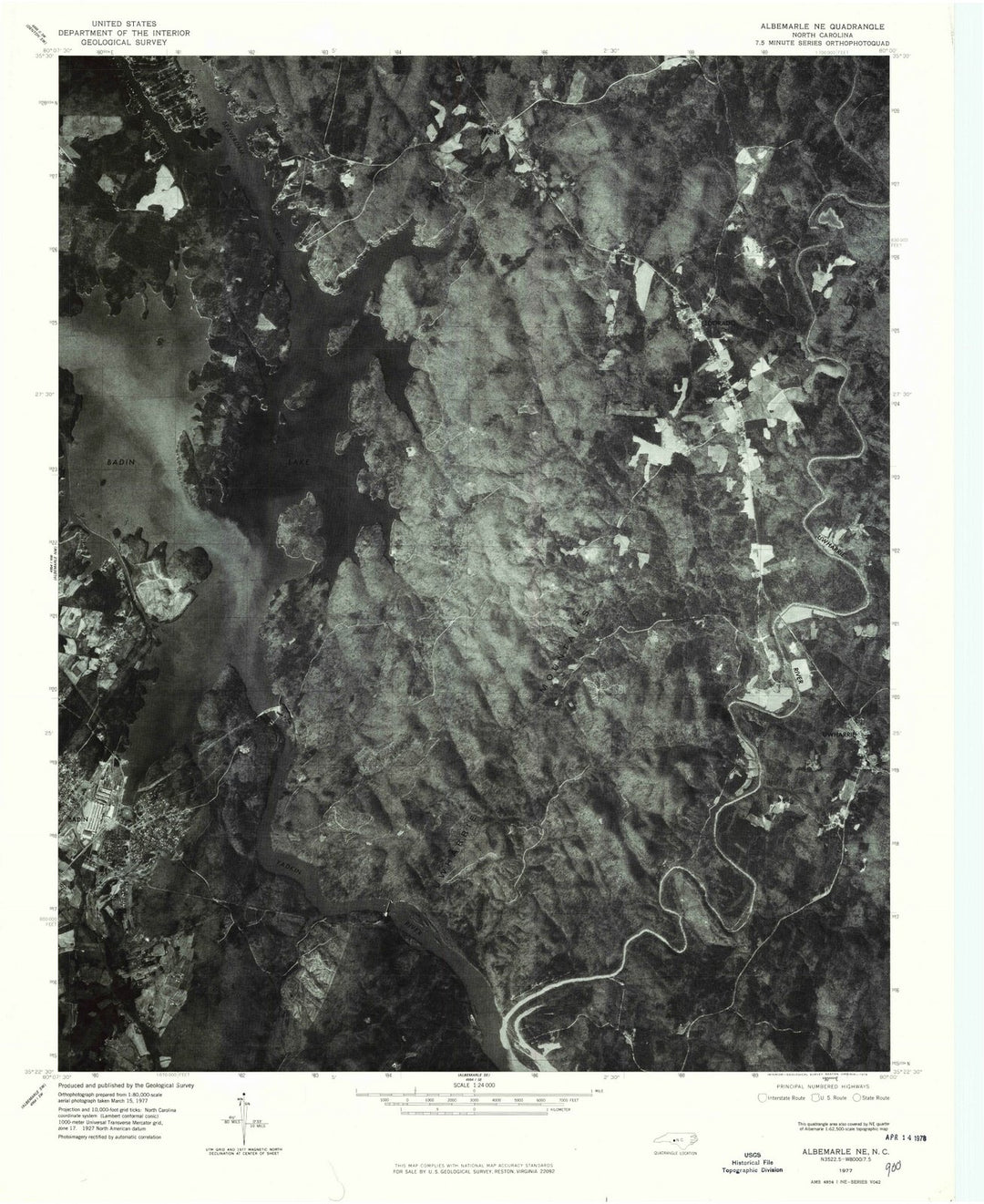 1977 Albemarle, NC - North Carolina - USGS Topographic Map