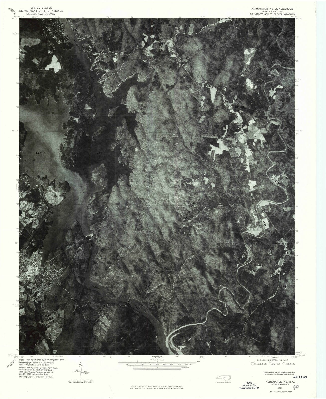 1977 Albemarle, NC - North Carolina - USGS Topographic Map