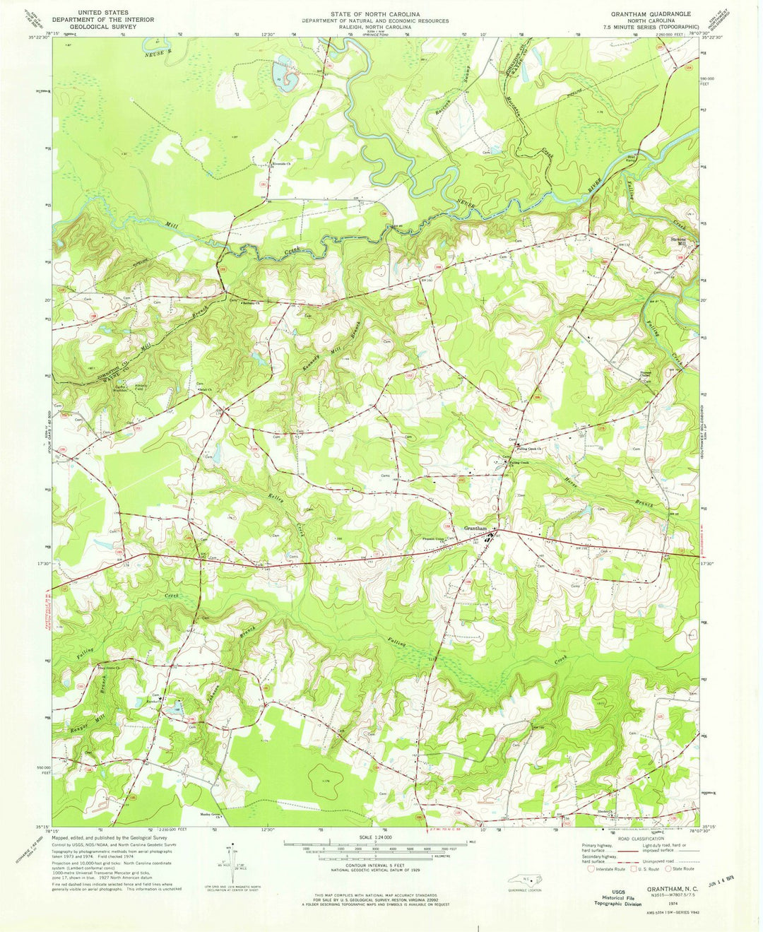 1974 Graham, NC - North Carolina - USGS Topographic Map