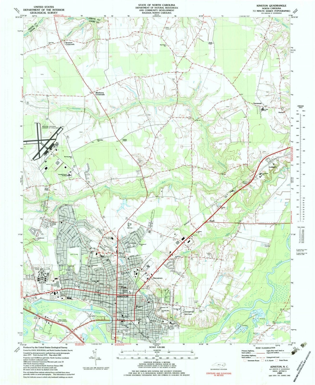 1983 Kinston, NC - North Carolina - USGS Topographic Map