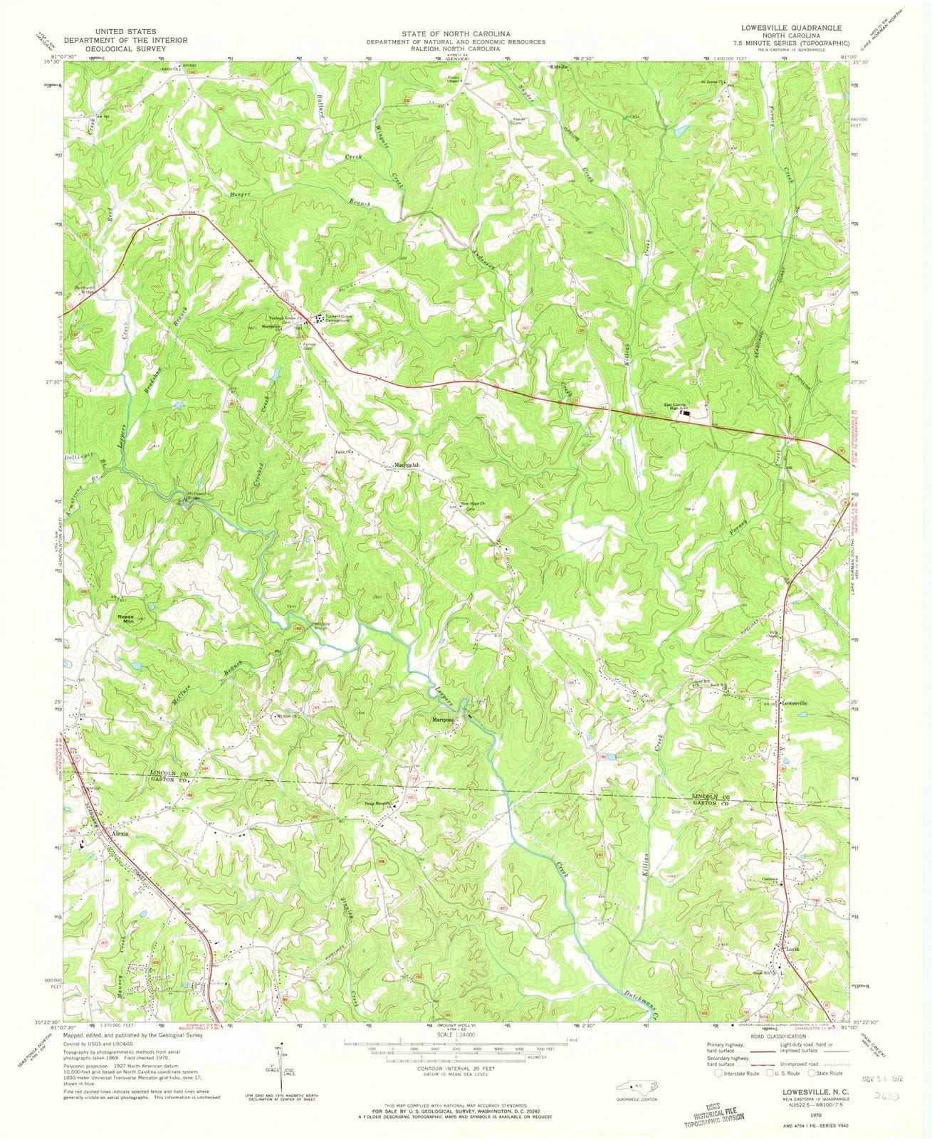 1970 Lewisville, NC - North Carolina - USGS Topographic Map