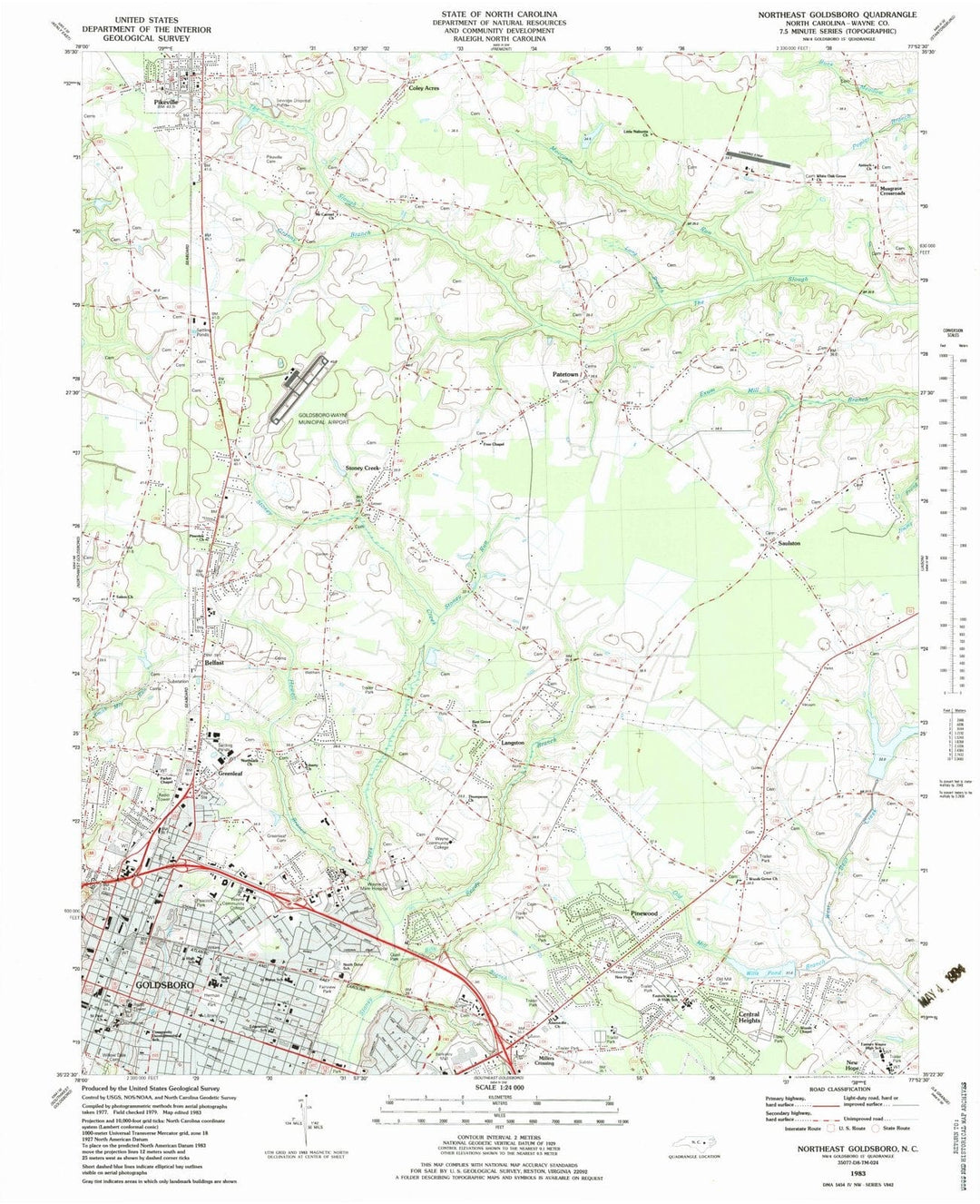 1983 Northeast Goldsboro, NC - North Carolina - USGS Topographic Map