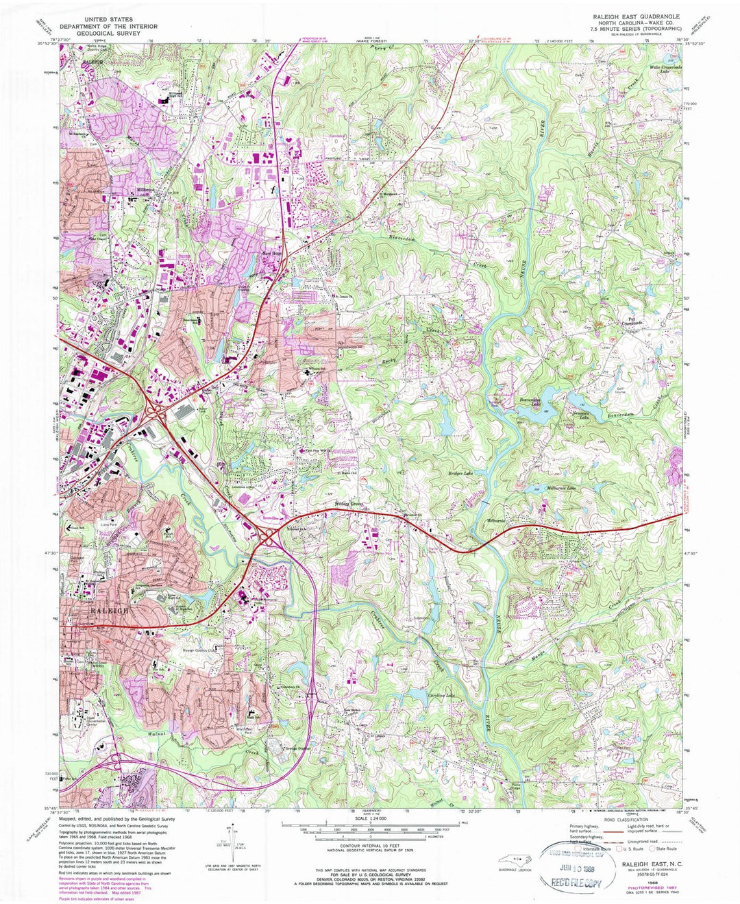1968 Raleigh East, NC - North Carolina - USGS Topographic Map