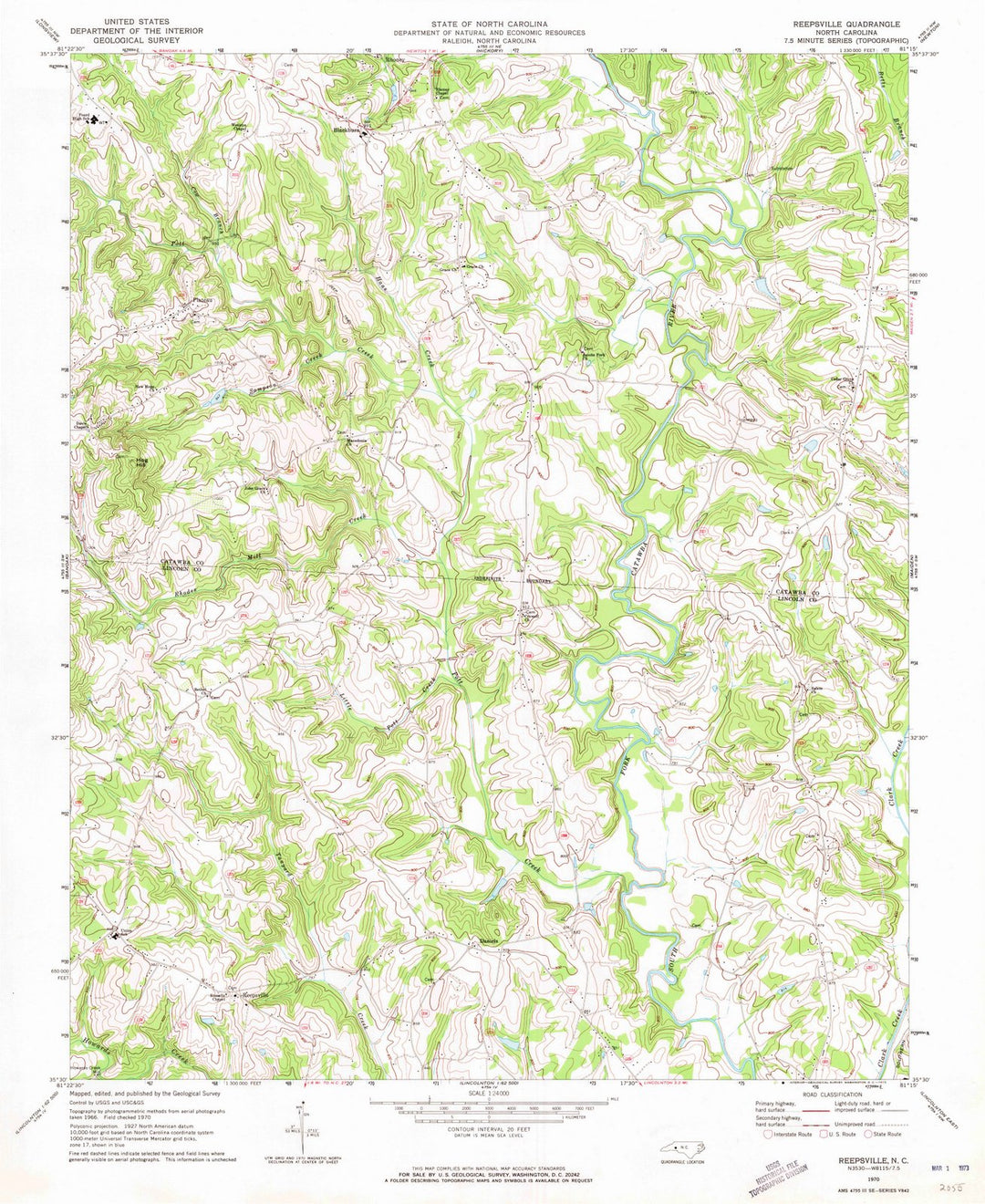 1970 Reidsville, NC - North Carolina - USGS Topographic Map