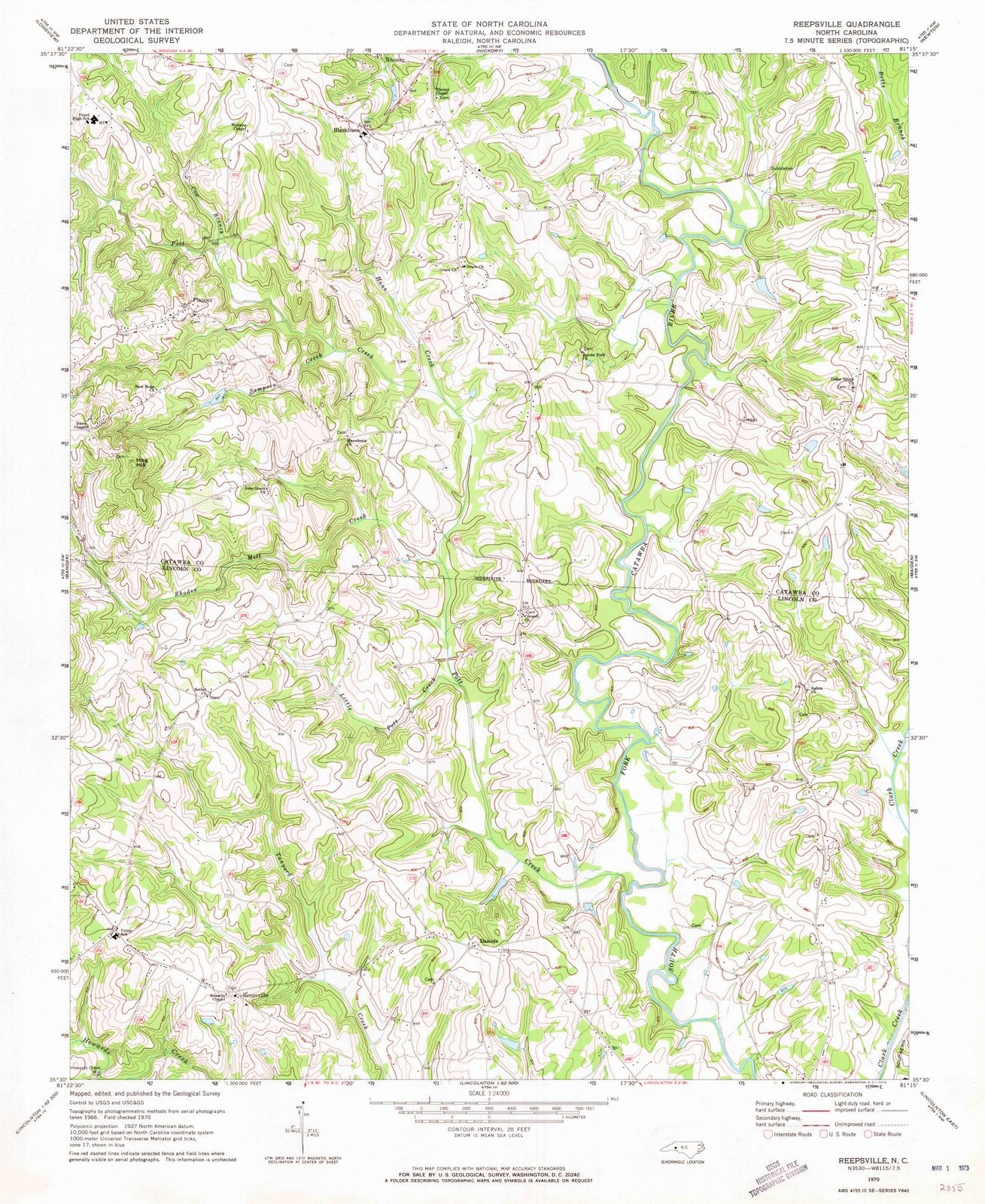 1970 Reidsville, NC - North Carolina - USGS Topographic Map