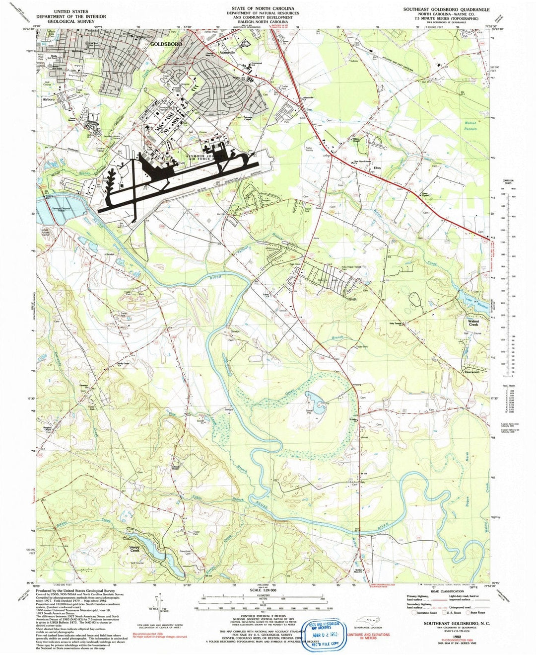 1982 Southeast Goldsboro, NC - North Carolina - USGS Topographic Map