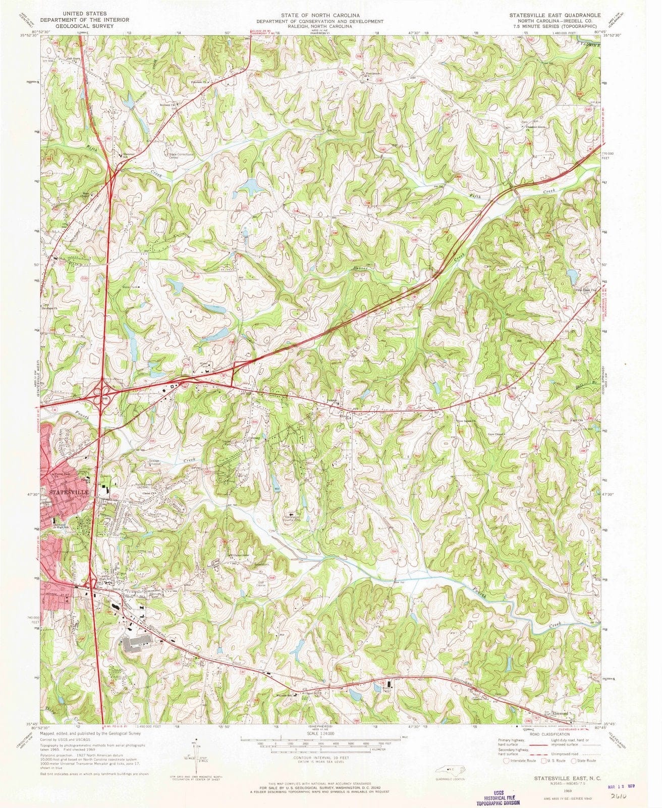 1969 Statesville East, NC - North Carolina - USGS Topographic Map