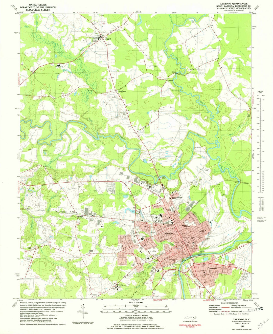 1981 Tarboro, NC - North Carolina - USGS Topographic Map