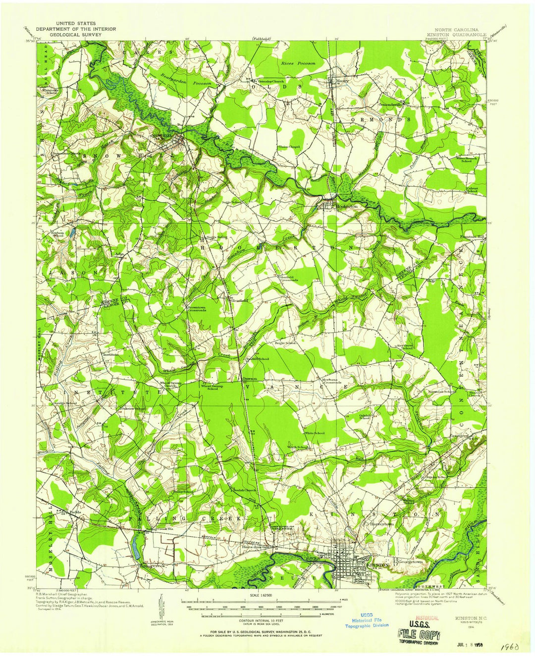 1914 Kinston, NC - North Carolina - USGS Topographic Map