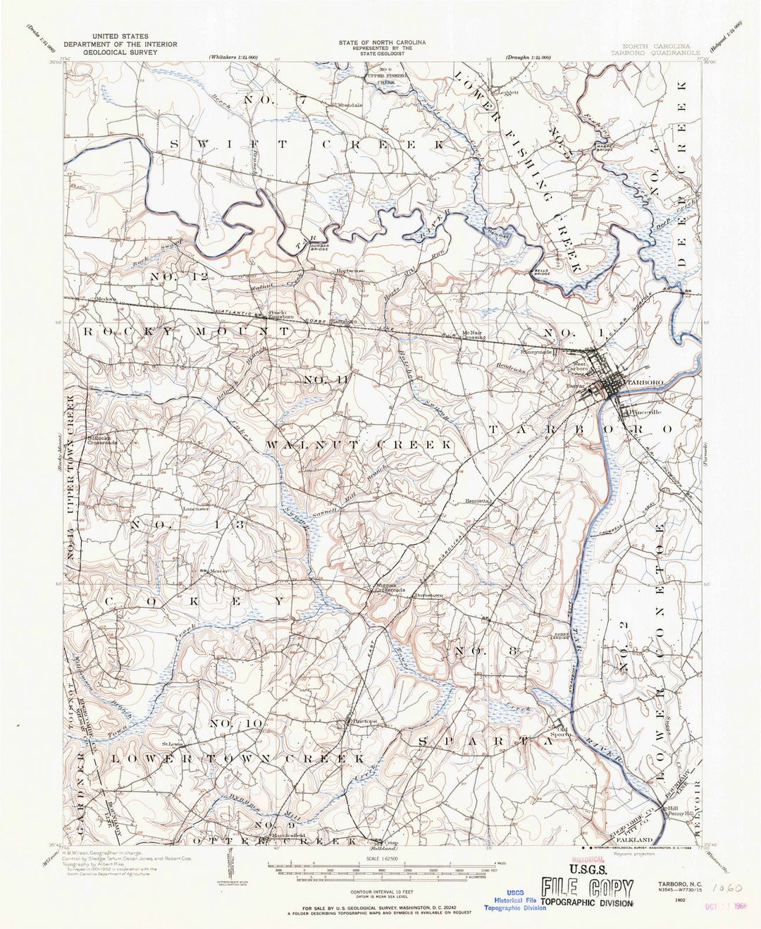 1902 Tarboro, NC - North Carolina - USGS Topographic Map
