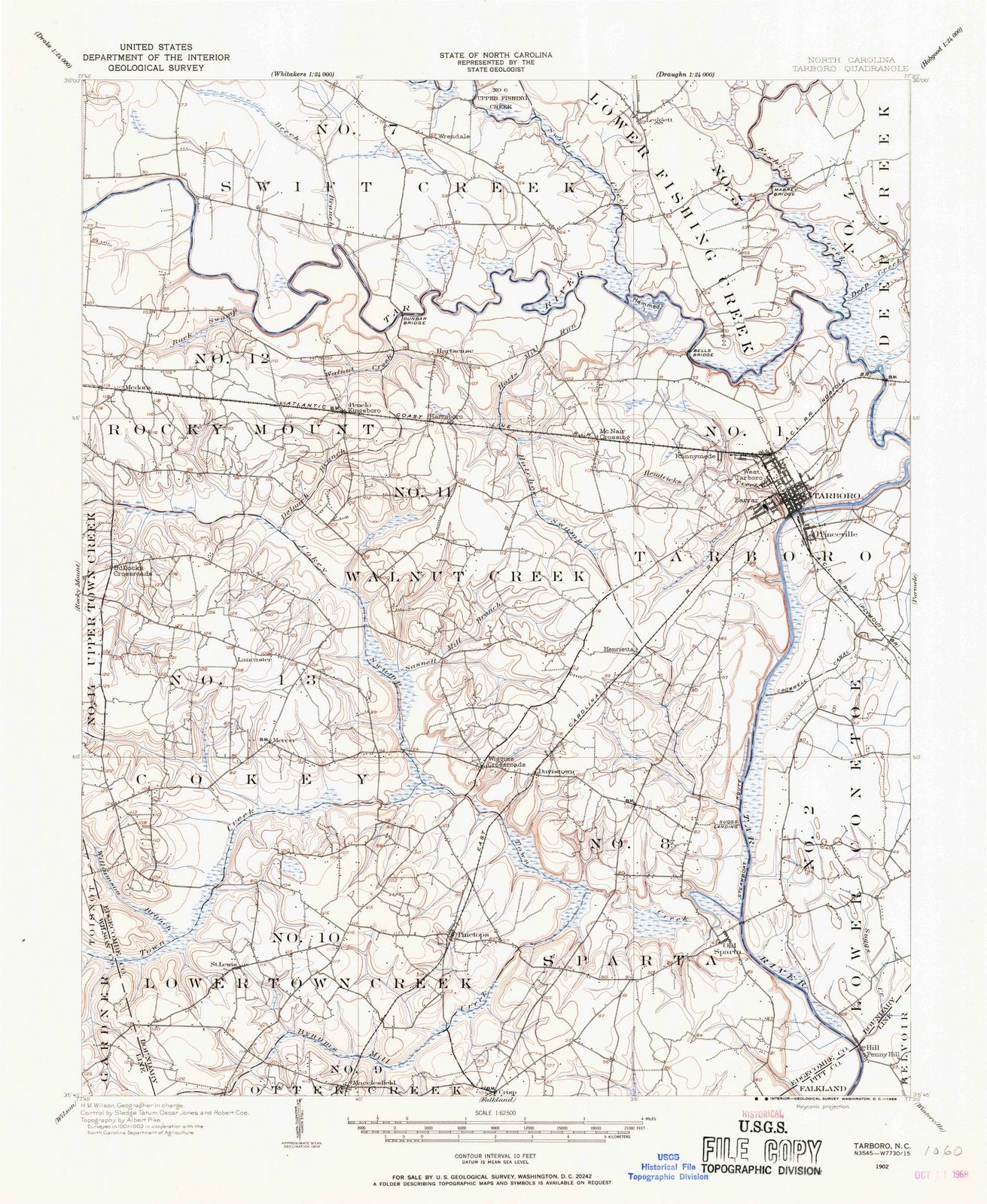 1902 Tarboro, NC - North Carolina - USGS Topographic Map