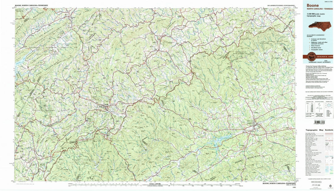 1985 Boone, NC - North Carolina - USGS Topographic Map